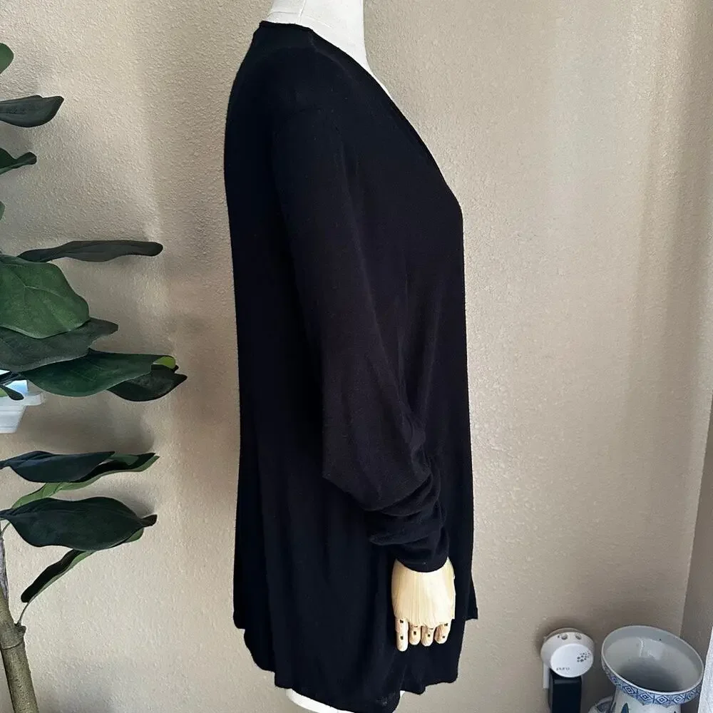 J.JILL Wearever Collection Black Cardigan L Rayon Spandex - Picture 2 of 9